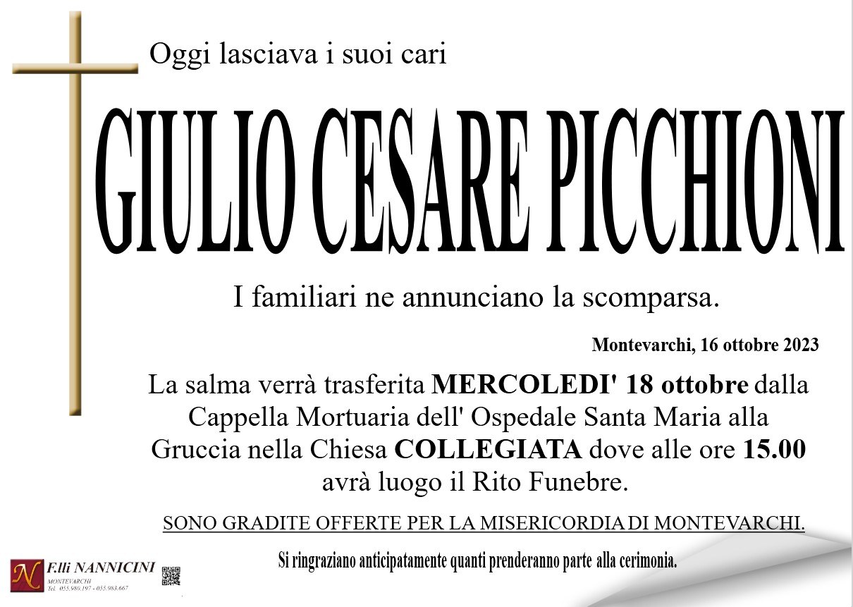 PICCHIONI GIULIO CESARE